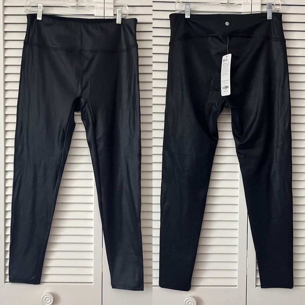 Crazy Yoga Faux Leather leggings Size US XL-14/EU 44, Black classic Comfortable.